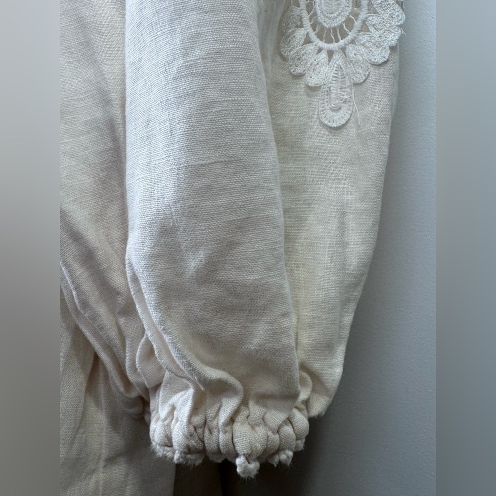 Farm Rio Off-White Embroidered Euroflax™ Premium Linen Mini Dress - Picture 7 of 8